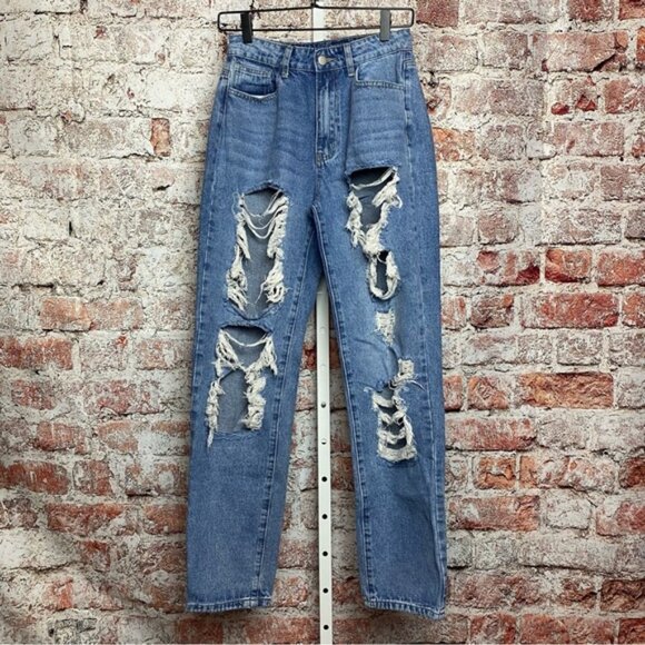 SHEIN Pants - SHEIN Women's Distressed Denim Wash Jeans 27/32